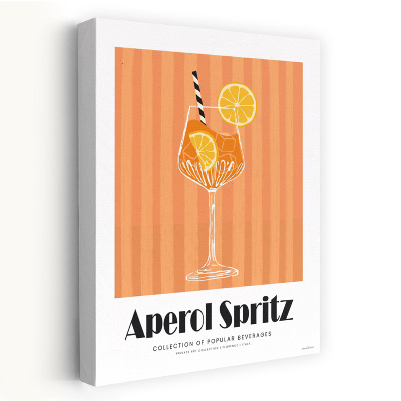 Aperol Spritz by Lettered & Lined - Wrapped Canvas Print, 152.4cm H x 101.6cm W