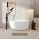55" x 30.9" Acrylic Freestanding Soaking Tub with Chrome Overflow and Quick Drain