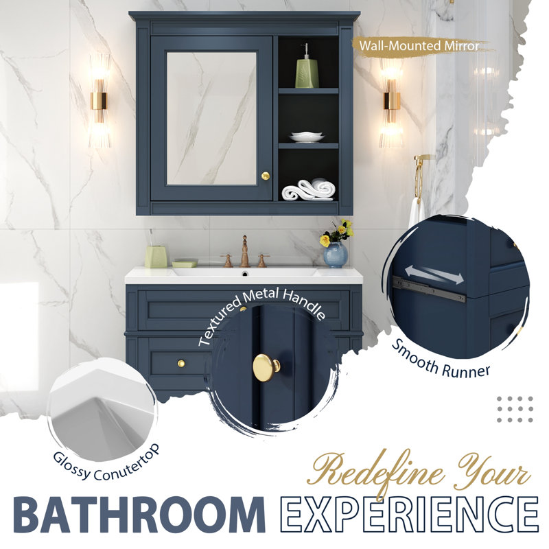 Armoire de salle de bain Tenara, Bleu