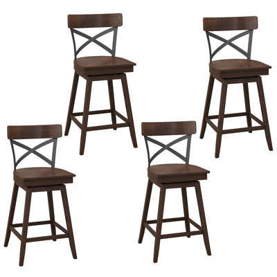 Tabouret pivotant en bois massif Mannan