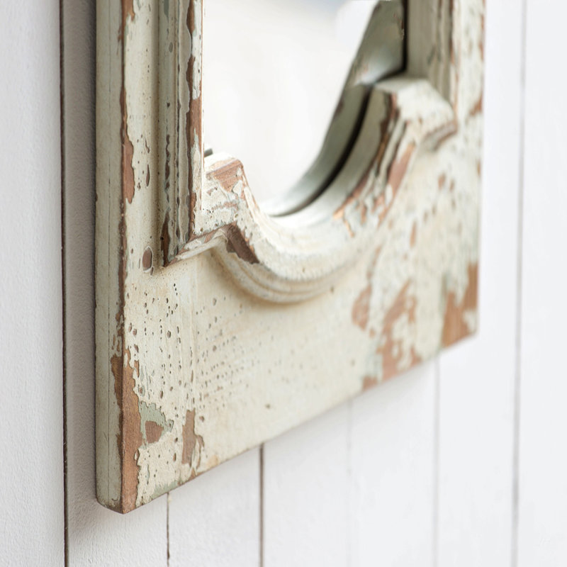 Miroir de plancher 11,8 x 1,6 x 69,3 po avec finition blanche vieillie
