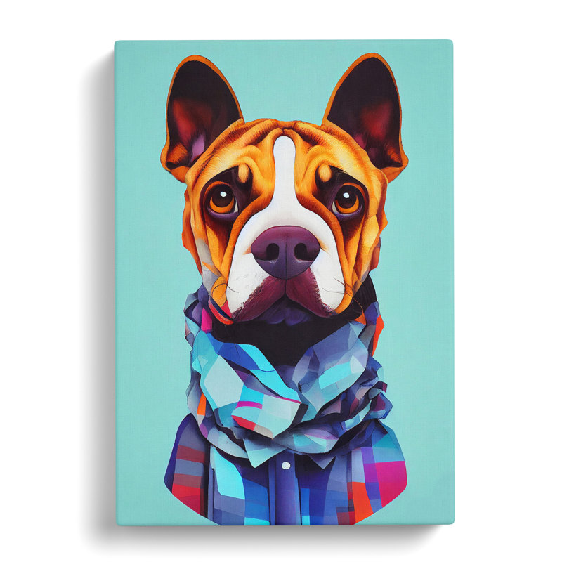 Proud Dog - Wall Art, 60cm H x 40cm W x 3cm D, Wrapped Canvas