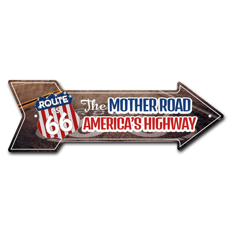 SignMission The Mother Road Arrow Removable Decal Funny Home Décor 18 ...