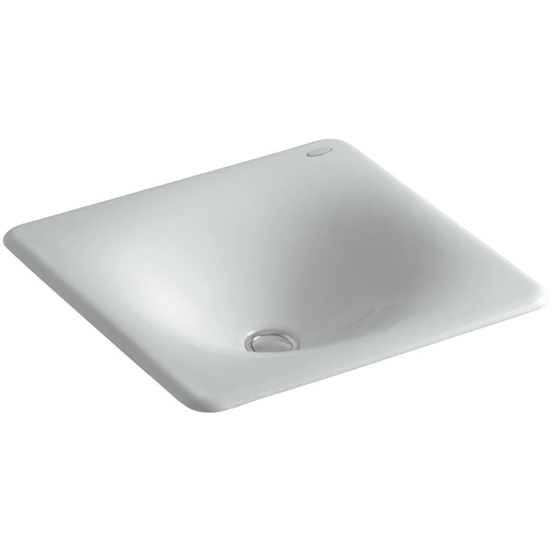 Iron Tones® Metal Rectangular Drop-In Bathroom Sink, Ice Grey