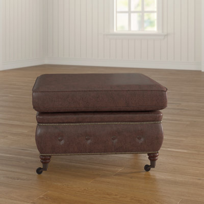Batch 75cm Wide Faux Leather Square Solid Colour Cocktail Ottoman