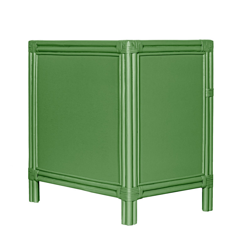 Clara Collection 1 - Drawer Rattan Nightstand, Bright Green
