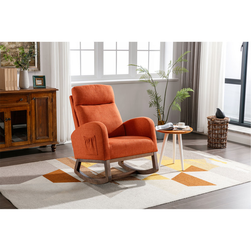 Chaise berçante rembourrée Modern Soft Arm, Orange