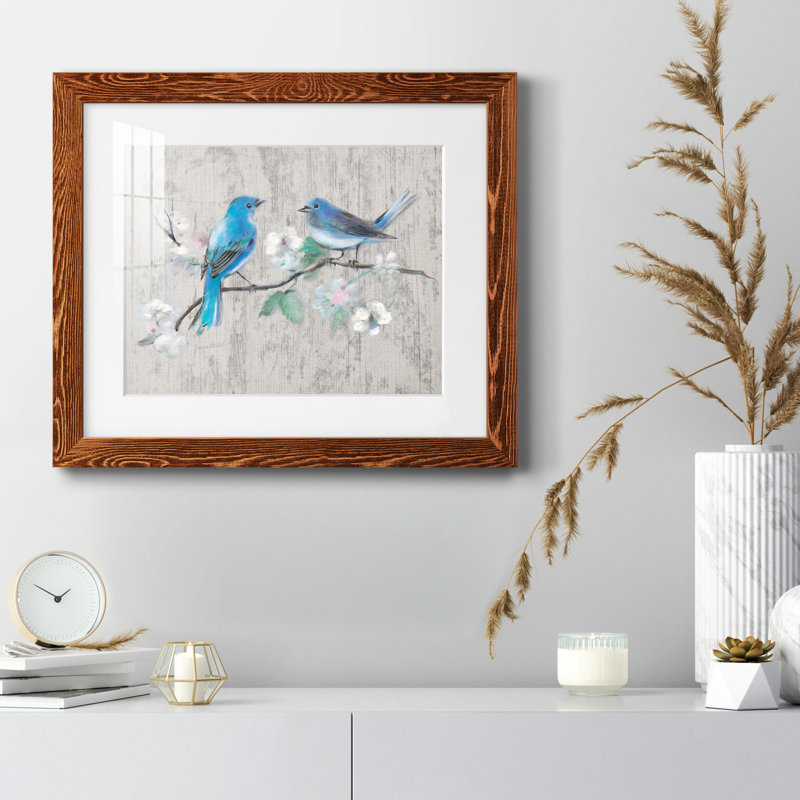 Chant du printemps II - peinture encadrée, H 24 po x l 18 po x P 1,5 po, Papier encadré érable