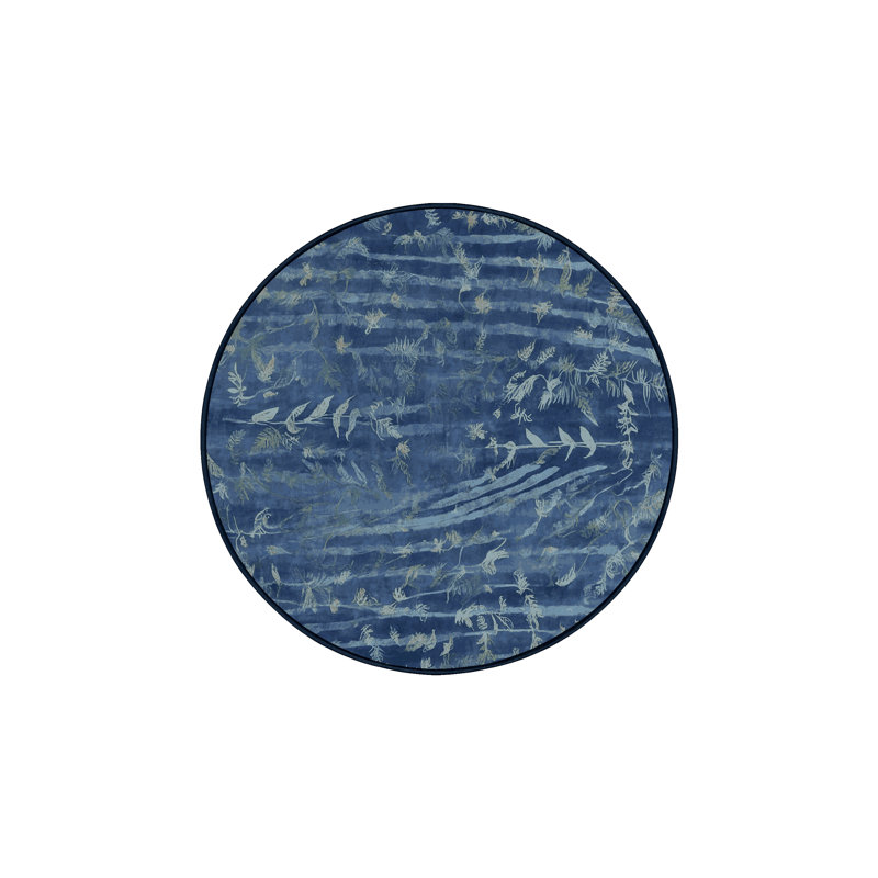 Tapis gris lavable à la machine, Rond 4 pi