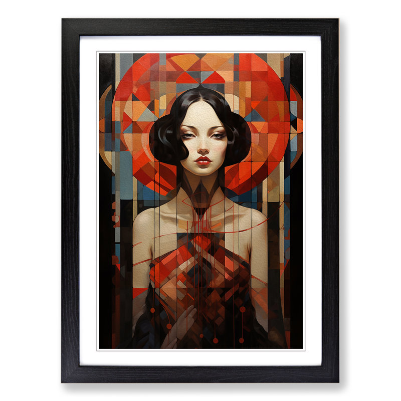 Single Picture Frame Print on Wood, 64cm H x 46cm W, Black Framed