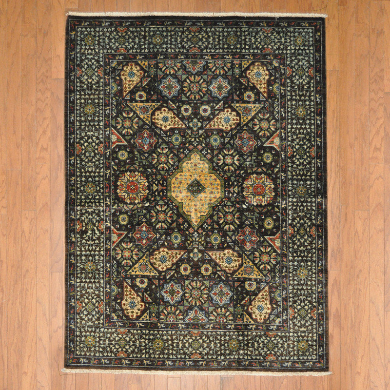 Tapis en laine noué à la main Bungalow Rose