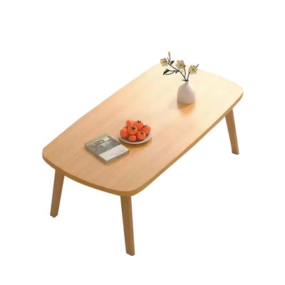 Folding Floor Table, 31.5" x 20" Wood Laptop Desk with Foldable Table Legs, Low Table for Sitting On The Floor, Space Saving Collapsible Bed Desk for Working Reading Writing(Wood Color)
