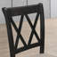 Chaise de salle à manger rembourrée en tissu noir, ensemble de 2