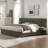 Upholstered King Bed Frame with 2 Nightstands & Drawers, Linen Fabric, No Box Spring Needed, Turtle-1914470013-1914470010
