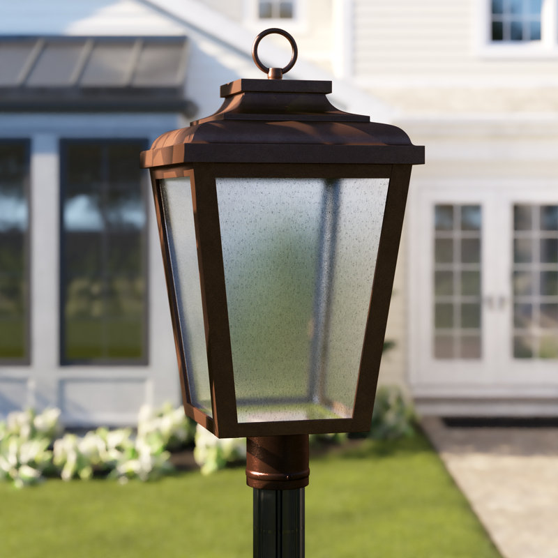 Mayhugh Seeded Lantern Head, 24.25" H × 12.5" W × 12.5" D, Black
