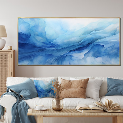 Blue Emotional Tachisme Waves 1 - Tachisme Wall Art
