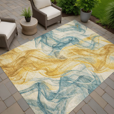 Tapis abstrait lavable à la machine intérieur / extérieur ACN2963