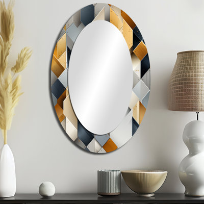 Grey Hexagons Dreams - Miroir mural moderne gris