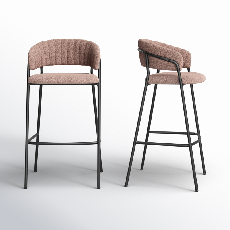 Mariam Upholstered Counter Stool, Brown, Bar Stool (29.9" Seat Height)