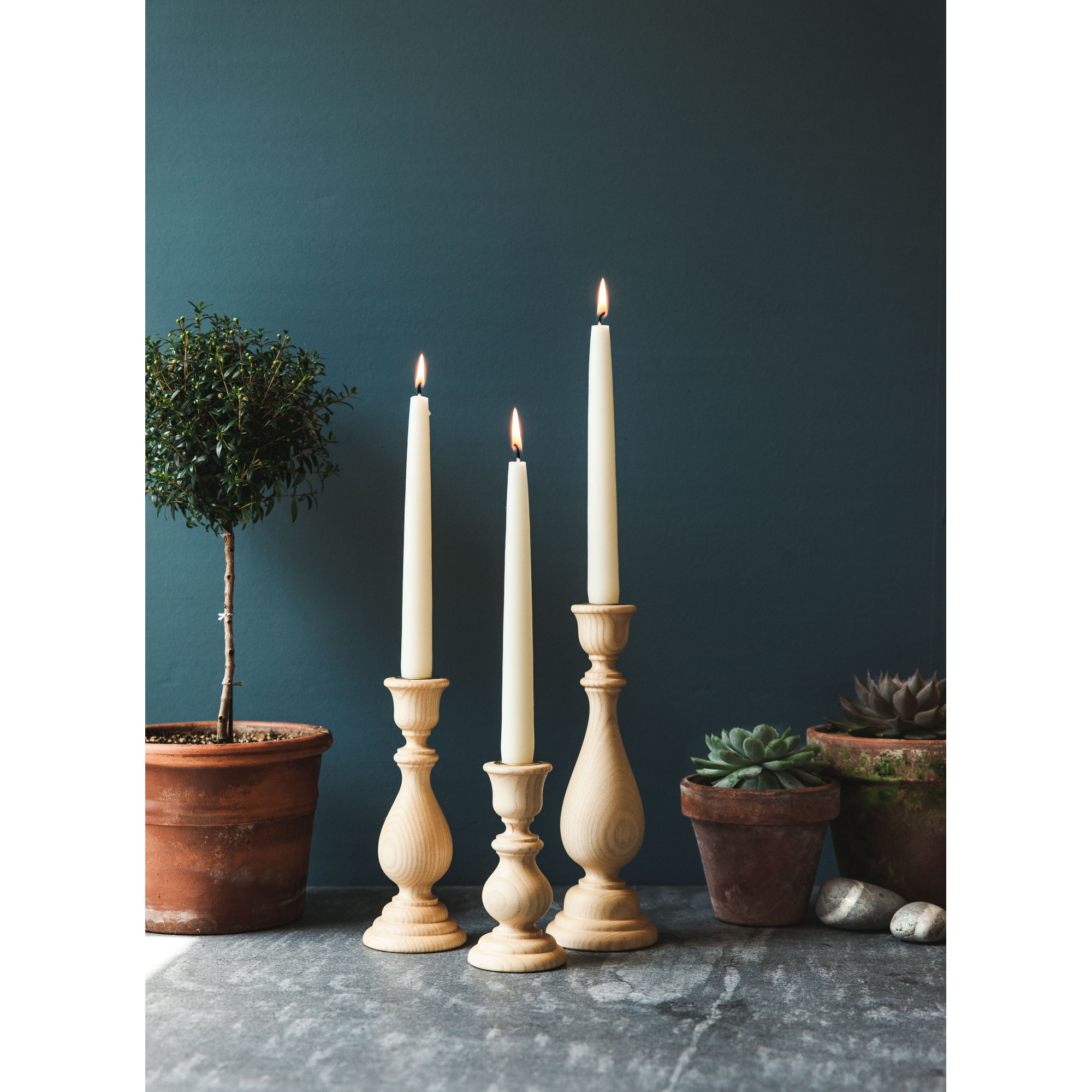 Essex Candlestick, Natural, Medium: 7.5" X 2.75"