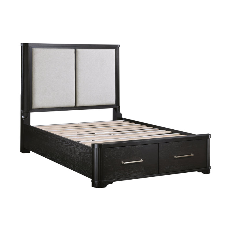 Altera Bed Frame With Upholstered Headboard And 2-Drawer Footboard Storage, Queen