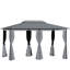 Pavillon de jardin extérieur 10 pi x 13 pi - Abri spacieux avec rideaux, toit ventilé, structure en acier gris sauge