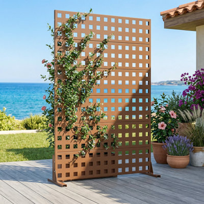 72x47x16 Inch Privacy Screens Rectangular Interlocking Grid Pattern