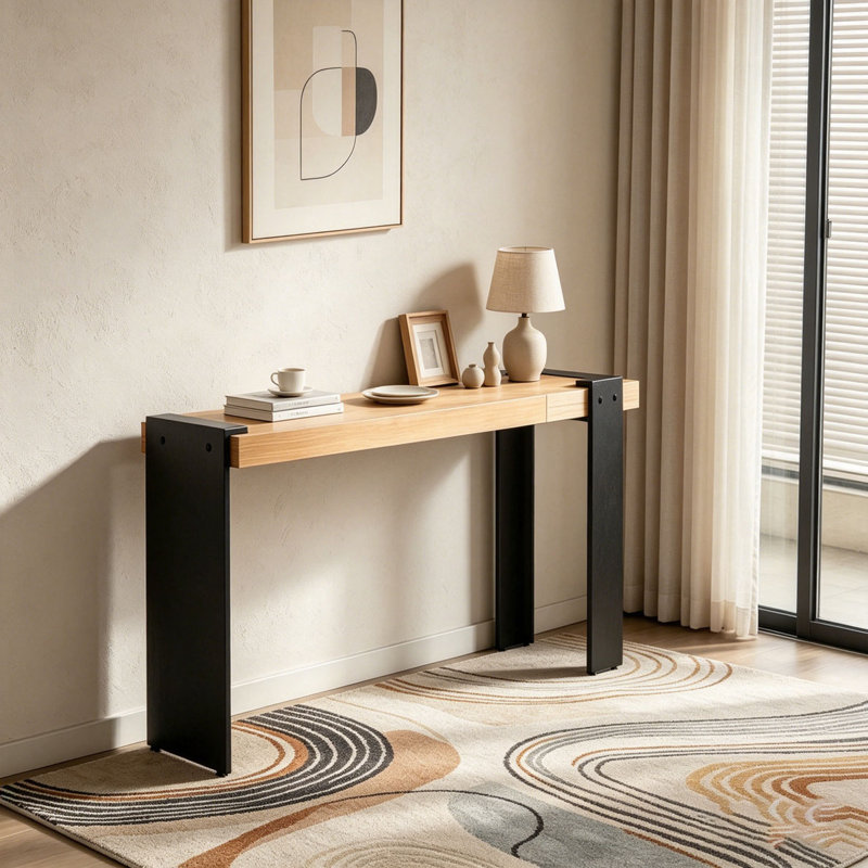 60"Console Table with Engineered Wood Top