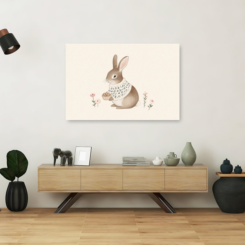 Reproduction d'art mural de lapin de Pâques, H 40 po x l 60 po