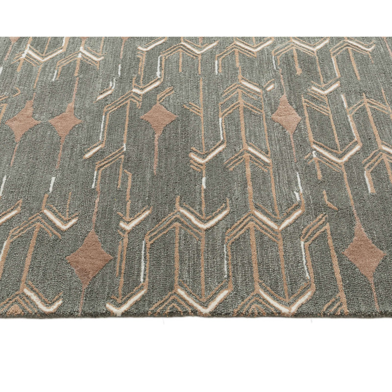 Tapis en laine touffeté à la main Astra, Tapis de couloir 2 pi 6 po x 8 pi