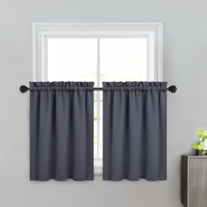 Kitchen Curtain Kitchen Pelmet, 66cm H x 76cm W, Grey