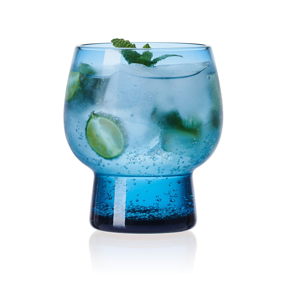 Phoebe 14 oz. Double Old Fashions Glasses, Blue