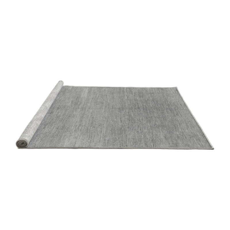 Tapis gris tissé à la machine Bernabe, Carré 5 pi