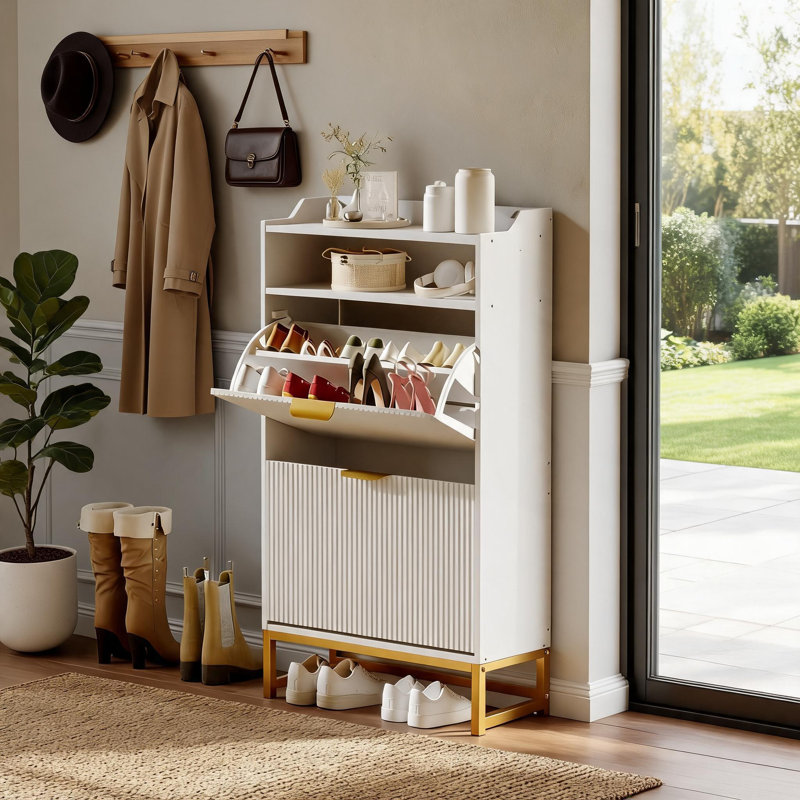 12 Pair Flip Down Shoe Storage