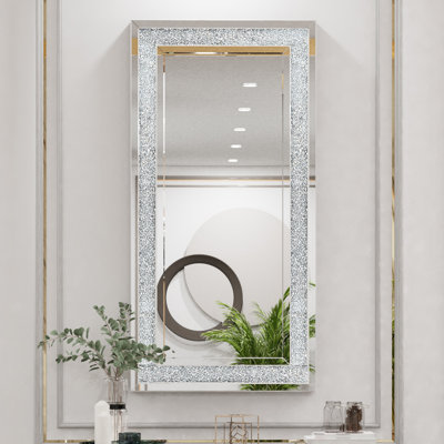 Rectangle Beveled Glass Framed Mirror Bathroom Vanity Mirror Decorative Wall Accent Mirror