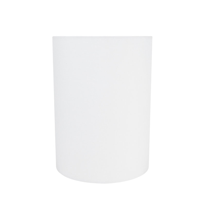 Abat-jour tambour en tissu (Spider) en blanc, H 11 po x l 8 po x P 8 po