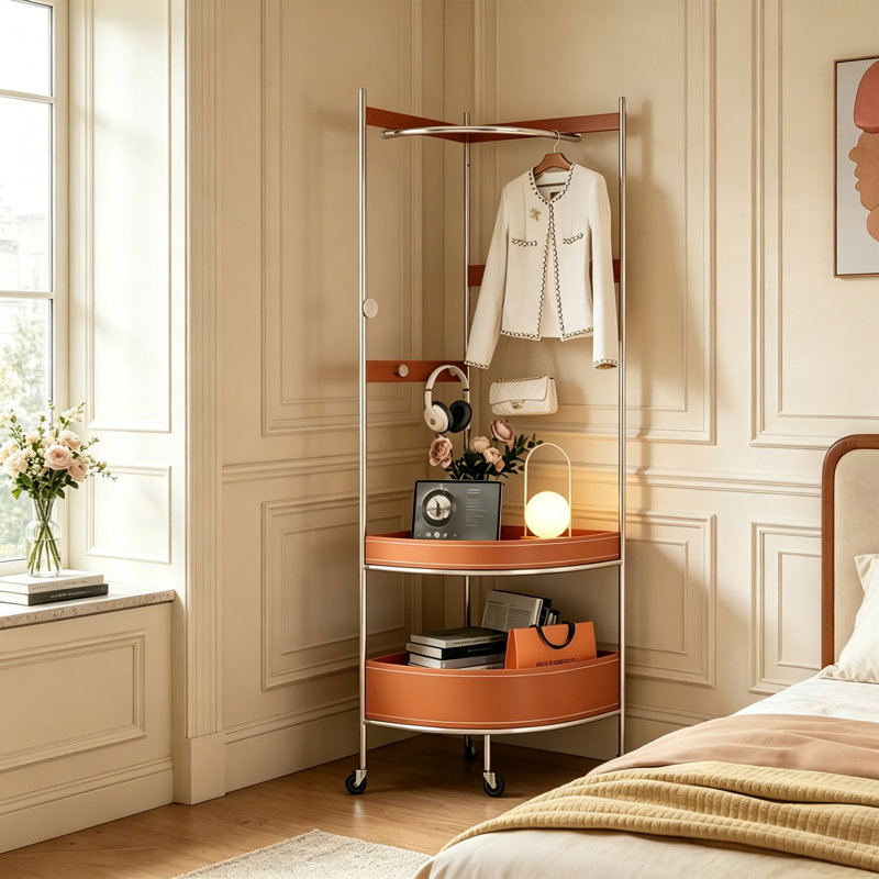 Rolling Coat Rack with Stainless Steel Frame