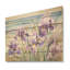 Iris mauves sur la plage - iris, art mural sur bois de pin naturel-1171266282