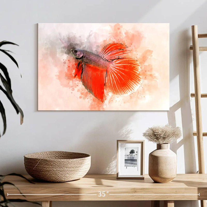 Brampt Orange Betta Fish, 16" H x 24" W