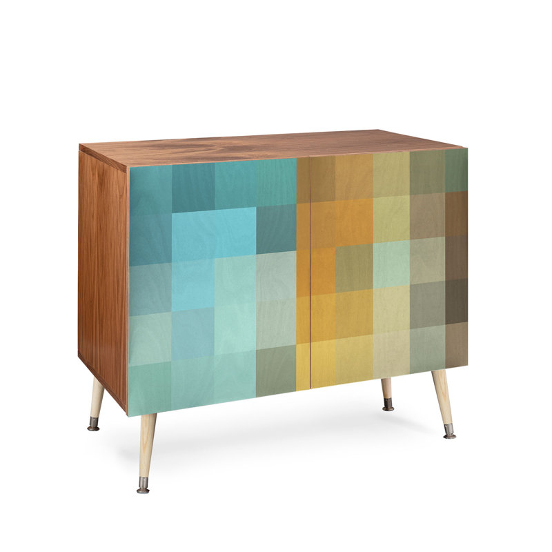Accent Cabinet, Orange/Teal