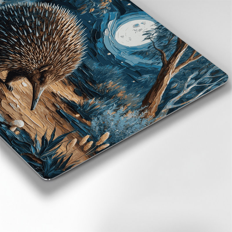 Faune Echidna, art mural en métal noir, H 16 po x l 20 po