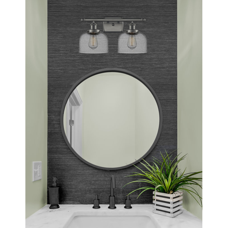 Éclairage pour meuble-lavabo de 8 po à 2 lumières Ballston Urban Bell, Incandescente , Grainé, Bronze frotté à l'huile