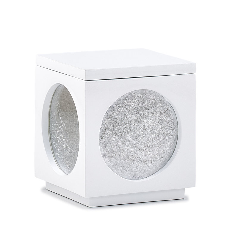 Moongate Bathroom Storage Container, White/Silver