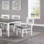 Table de salle à manger 6 pièces, 4 chaises d'appoint et un banc en bois d'hévéa blanc
