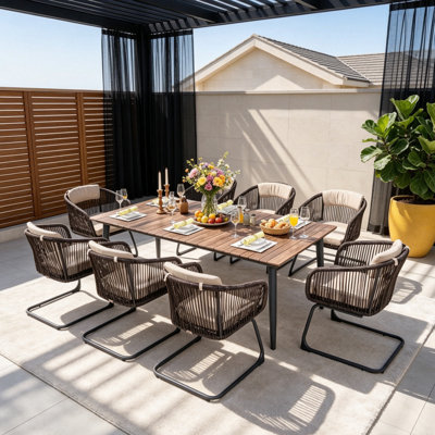 8-Person Patio Dining Set With Cushions