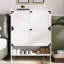 Armoire à chaussures autoportante avec 2 tiroirs rabattables, blanc, style, tiroirs faciles à installer pour le vestibule, rangement ouvert blanc, peu encombrant