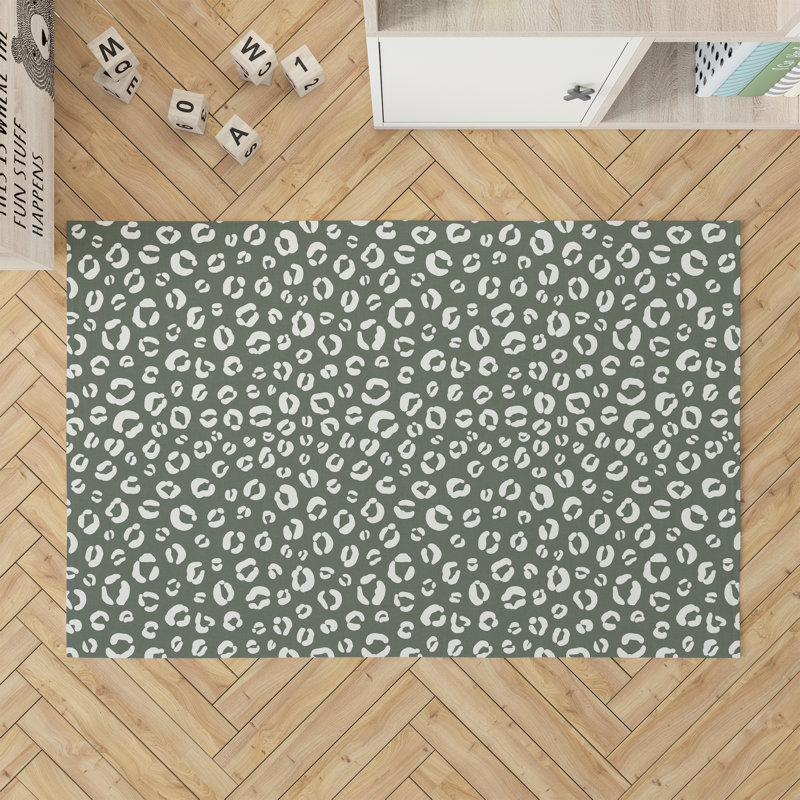 Leopard Play Kids Play Mat, Chimichurri/Green, Rectangle 4' x 6'