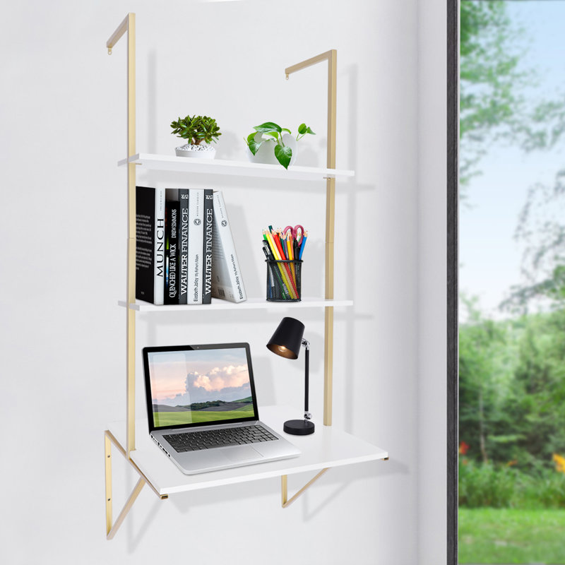 3 Piece Metal Bracket Shelf with Towel Bar