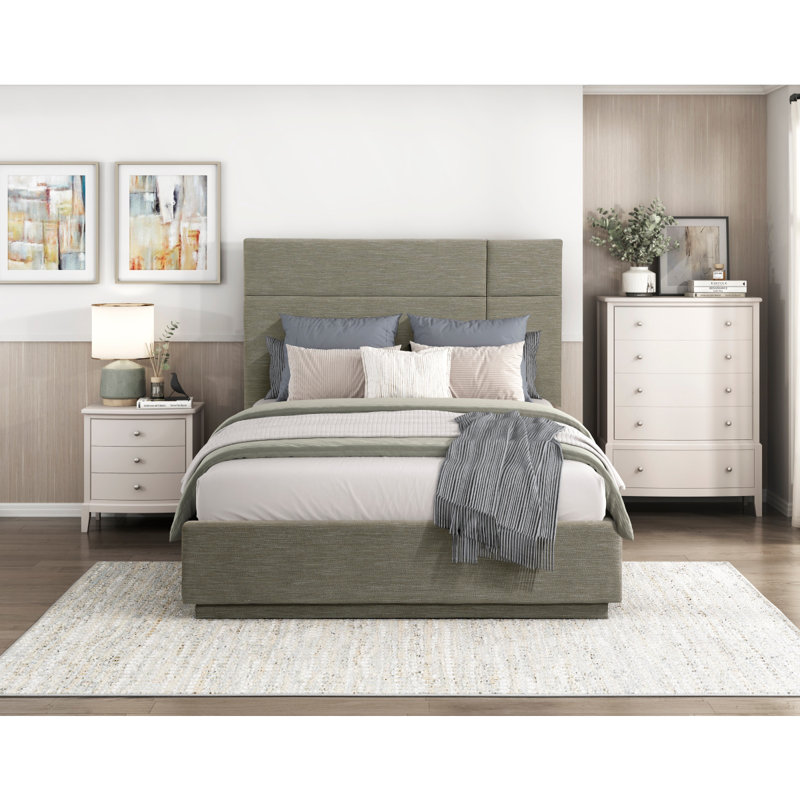 Hammondville Modern Upholstered Platform Panel Bed