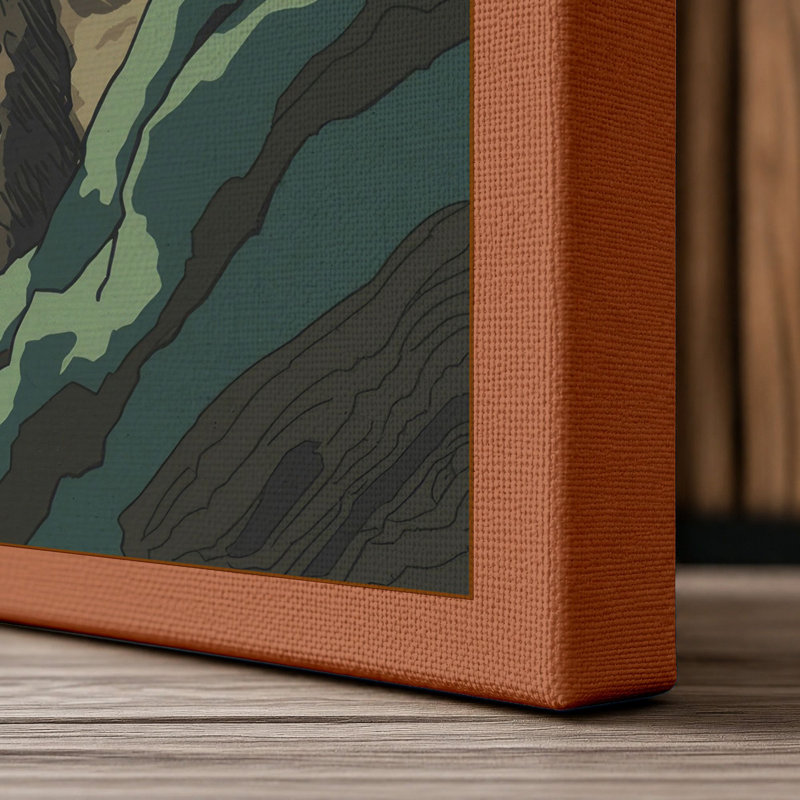 Gnarled Bonsai Japandi - Wrapped Canvas, 18x12 - 45.7 x 30.5 cm, Terracotta Border